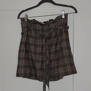 Plaid High-Waisted Skirt